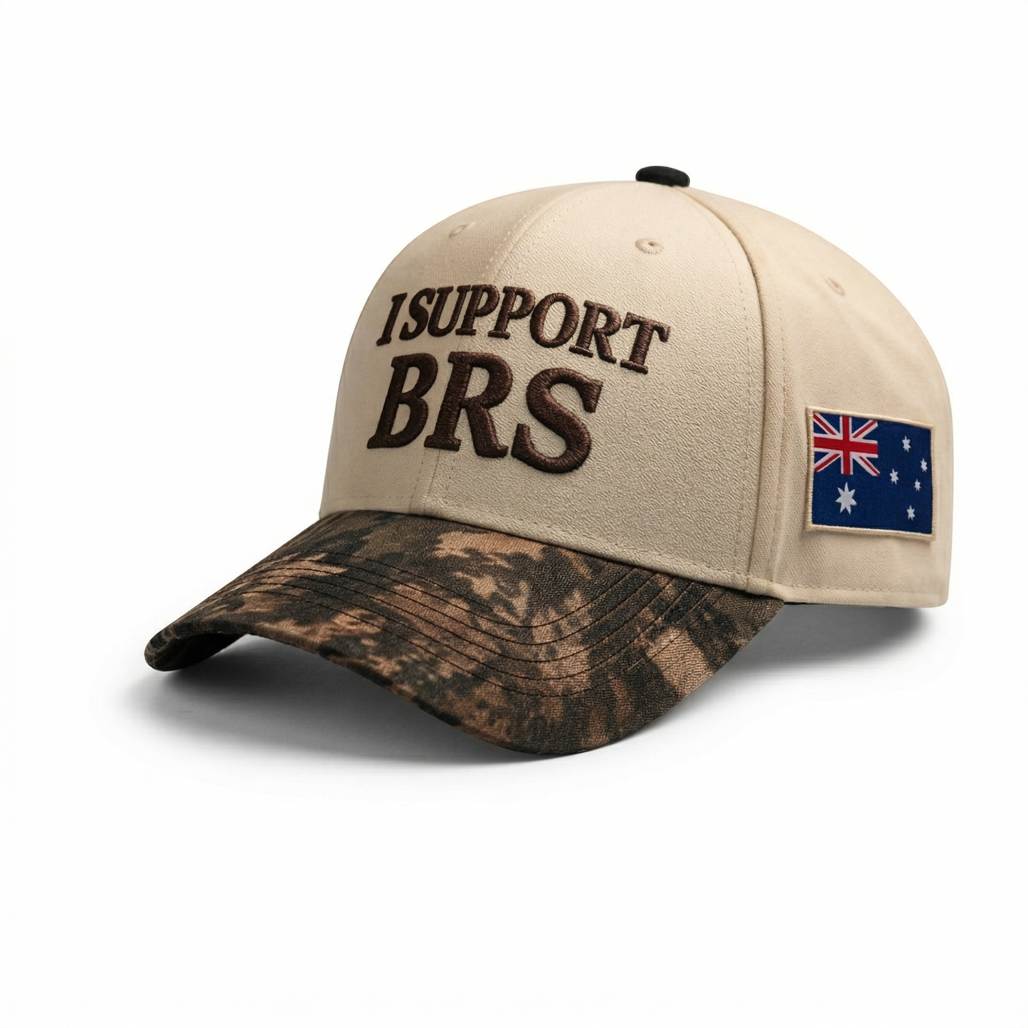 'I Support BRS' Cap - Brown/Camo