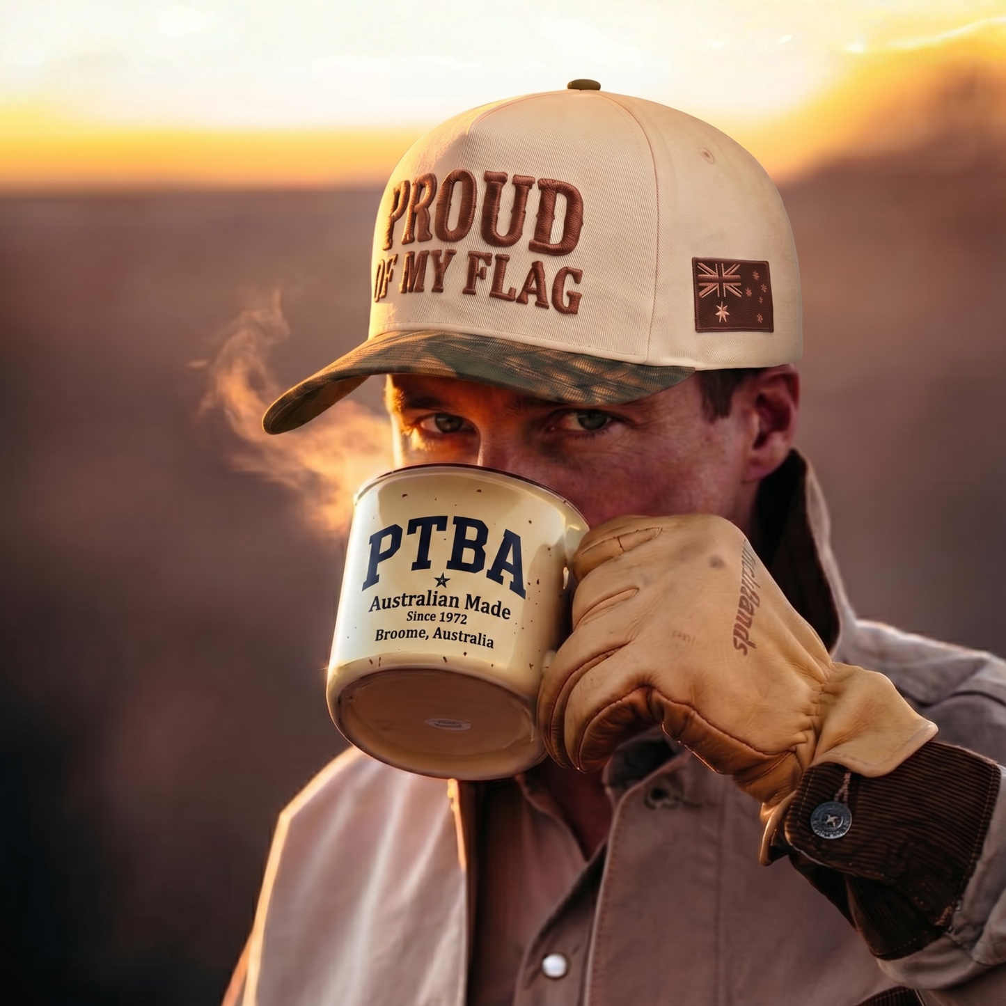 'Proud Of My Flag' Cap - Cream/Camo